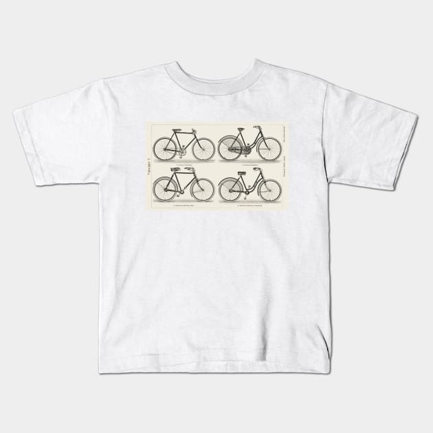 Vintage Bicycle Kids T-Shirt by Romin's Stall